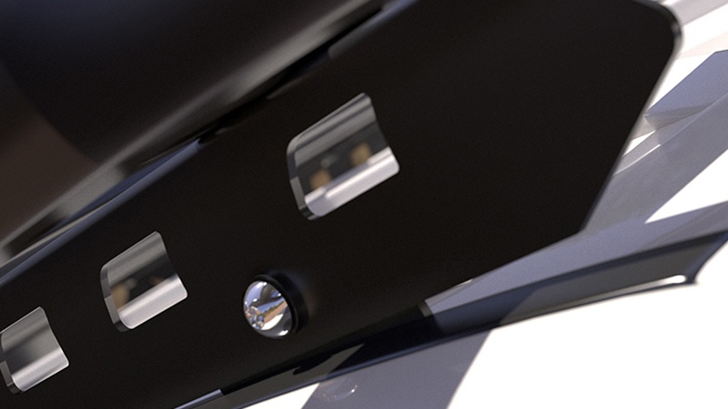 The Wedge-wing mounting rails are bolted to the mounting lugs to spread the weight of the roff rack over the whole roof.